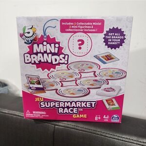 New Mini Brands Supermarket Race Board Game 5-Piece Set with 2 Collectible